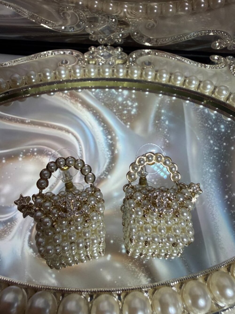 Vintage Chanel Bag Style Earrings